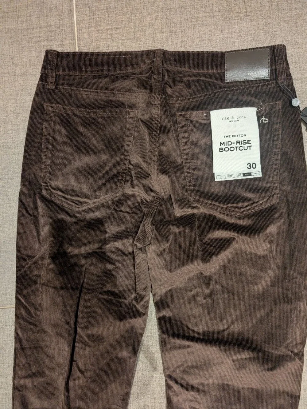 rag & bone Dark Brown Boot Cut Corduroy Jeans